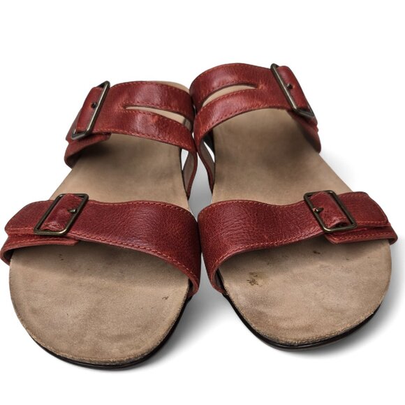Dansko Rosie Red Leather Sandals Women's Buckled Strap Slide Strappy Summer 41 - Picture 2 of 8